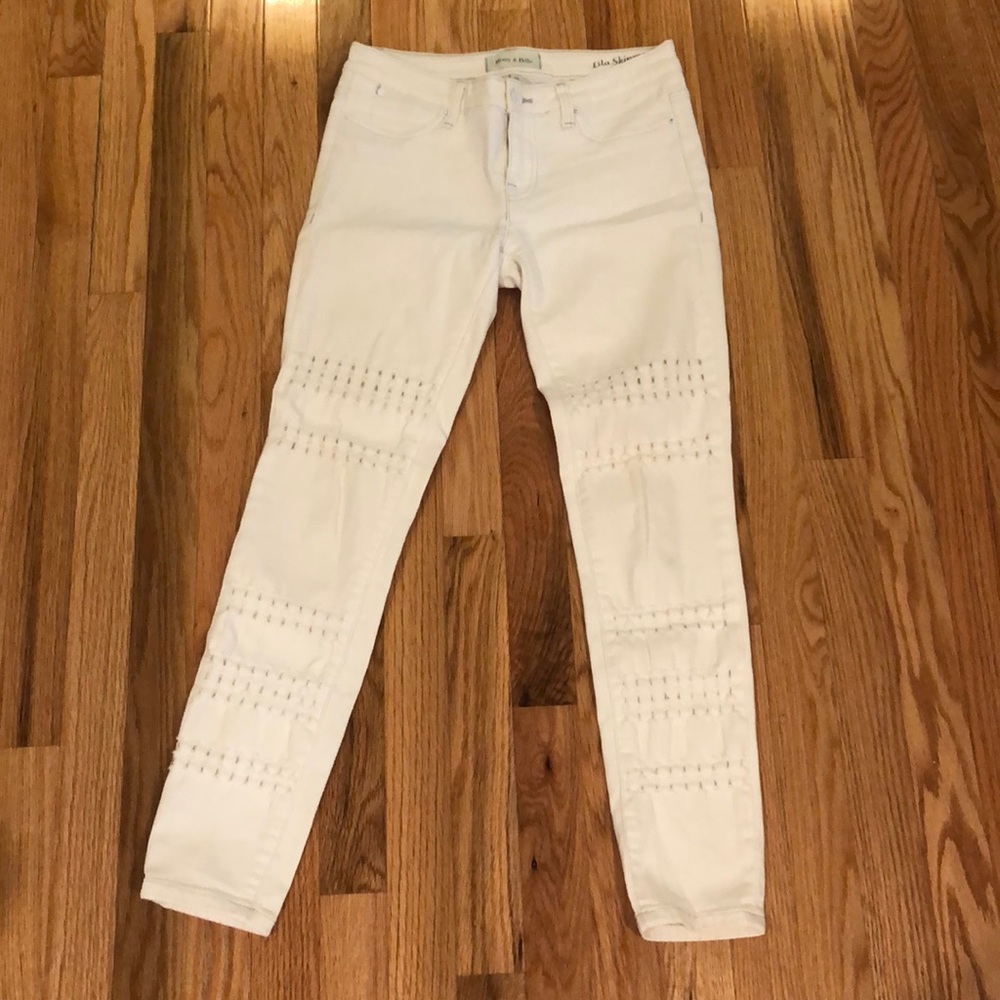 Henry & Belle Lila Skinny Ankle White Jeans 26